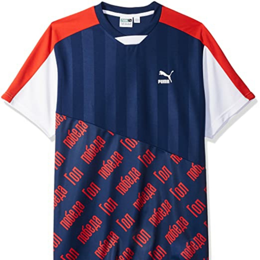 Puma Mens Size L Red Blue World Cup Tee